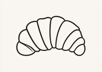 Minimalist Illustration of a Classic Croissant on White Background