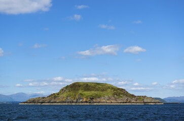 Rocky Maiden Island in the Firth of Lorn, Oban, Scotland, United Kingdom, Europe
