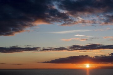 Clouds and sunset, North Sea, Norway, Europe