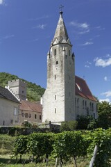 Fortified church St. Sigismund, Schwallenbach at Spitz an der Donau, Wachau, Waldviertel, Lower Austria, Austria, Europe