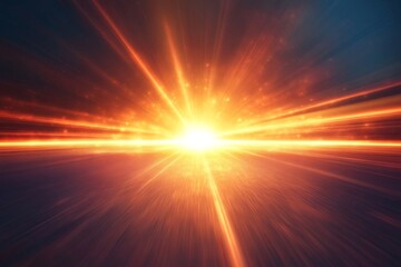 Obraz premium Radiant Sunrise Bright Energy Light Burst Golden Rays Horizon