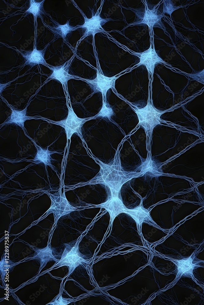 Aufkleber abstract representation of neural networks modeled after the human brain with intricate web-like pat