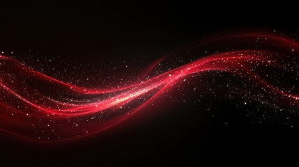 Obraz premium A festive deep red and black abstract background with bright glowing spots and subtle shimmer Glittering highlights and a smooth gradient for a luxurious aesthetic