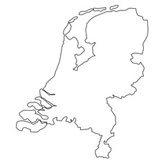 Outline, map of the Netherlands
