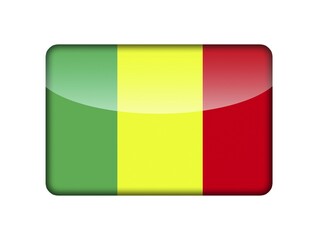 The Malian flag in the form of a glossy icon