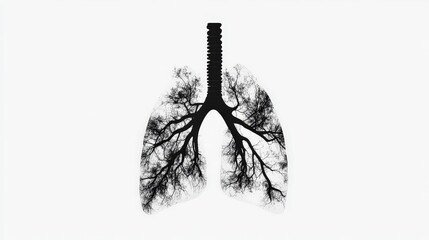 Artistic Representation of Lungs with Nature and Metal Elements