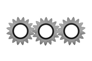 Three intermeshed gears