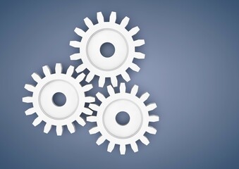 Cogwheels, symbolic image for cooperation, teamwork, 3D illustration