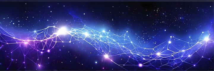Abstract digital background with glowing dots erratically connecting and disconnecting ar31, AI generated, vibrant, colorful, calm, meditation
