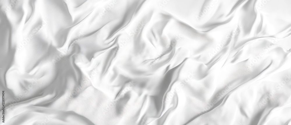 Poster smooth white fabric with elegant folds and soft texture