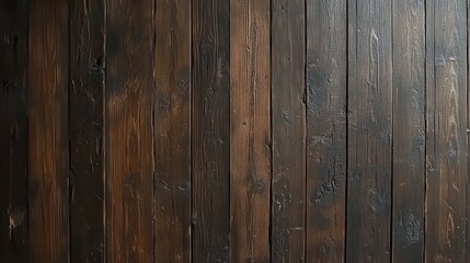 Naklejka premium Dark wooden planks with rich texture and subtle shadows