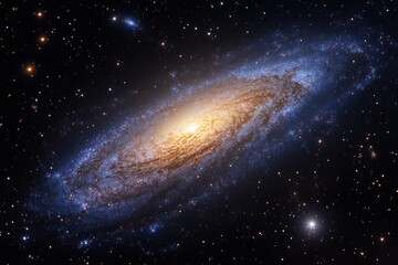 Fototapeta premium Majestic Spiral Galaxy Cosmic Dust Stars Nebula