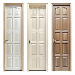 Obraz premium Classic Design: Panel Door Isolated on a White Background
