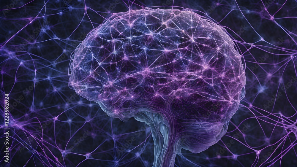 Aufkleber abstract representation of neural networks modeled after the human brain with intricate web-like pat