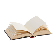 Open Book Displaying Blank Pages with Curled Edges on Dark Cover
