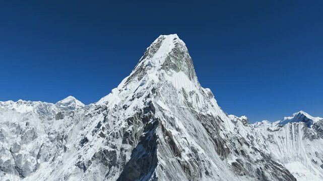 Aerial Views of Ama Dablam: Stunning Drone Footage from the Himalayas - 4K