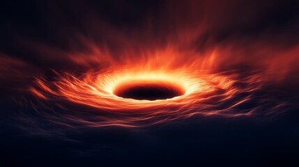 Fototapeta premium A hole in the ground with fire coming out of it. The hole is surrounded by a lot of fire