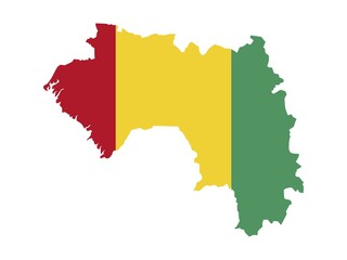 Obraz premium Flag in form form of the geographical country, Guinea, Sub-Saharan Africa, Western Africa, Africa