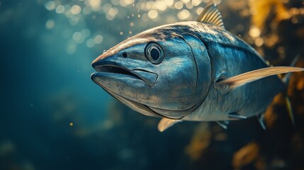 A Dramatic Close-Up of a Barracuda