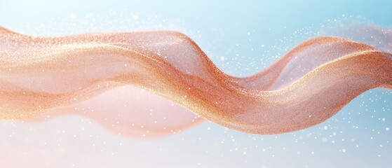 Fototapeta premium Flowing fabric wave with sparkles in pastel colors