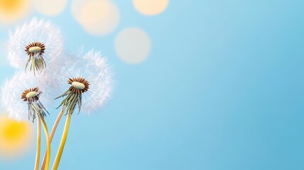 Obraz premium Delicate dandelion illuminated by warm sunlight, showcasing nature's beauty and resilience.