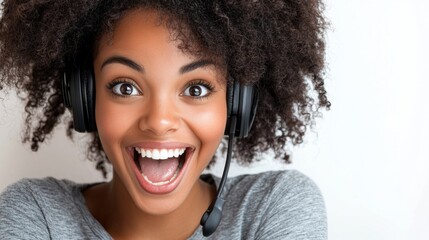 Engaging virtual call center experience home office bright environment close-up customer service