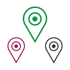 Location marker icon, Map pointer symbol, GPS pin icon