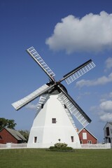 The only functioning windmill on Bornholm in which flour is still milled in Arsdale, Bornholm,...