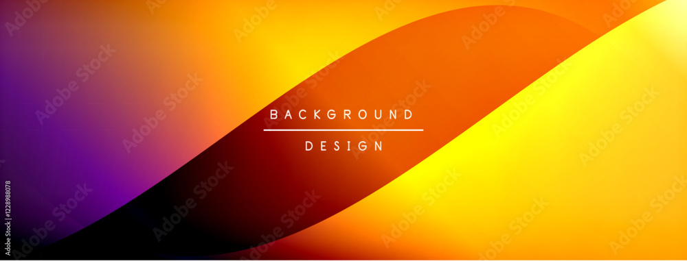 Poster bright rainbow style color gradient with curve round shape line background. vector illustration for 