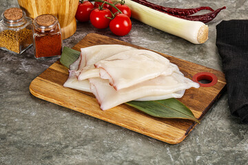 Fresh raw squid for cooking