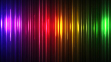 Fototapeta premium Bright neon striped lines glowing against a dark background with smooth color transitions and a high-tech luminous effect creating depth and energy