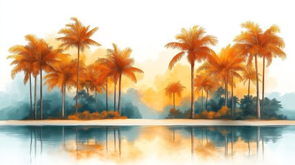 palm trees on the water