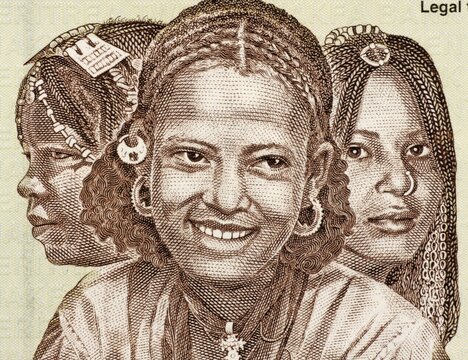 Eritrean Girls on 20 Nakfa 1997 Banknote from Eritrea