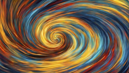 Abstract digital art capturing the essence of a swirling tunnel in vibrant colors in dynamic motion, AI generated