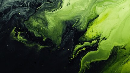 Obraz premium Elegant smooth abstract background with a gradient blend of black green lime and yellow Soft ombre transitions with glowing highlights and liquid textures