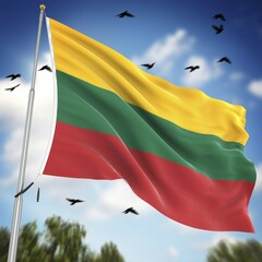 Flag of Lithuania, This is a computer generated and 3d rendered image