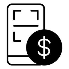 QR Scan line glyph icon