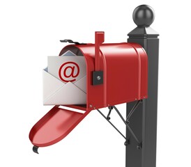 Red mailbox, email concept, This is a computer generated and 3d rendered picture