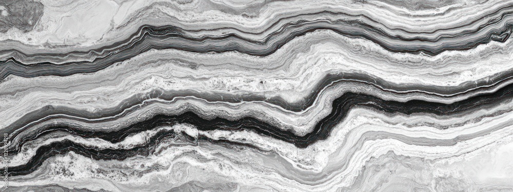 Poster abstract grayscale marble texture with wavy lines and patterns.