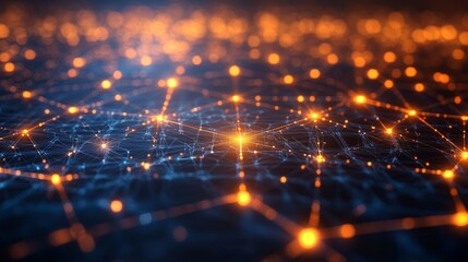 Intersecting parlaq lines and polygons glowing on a smooth background 