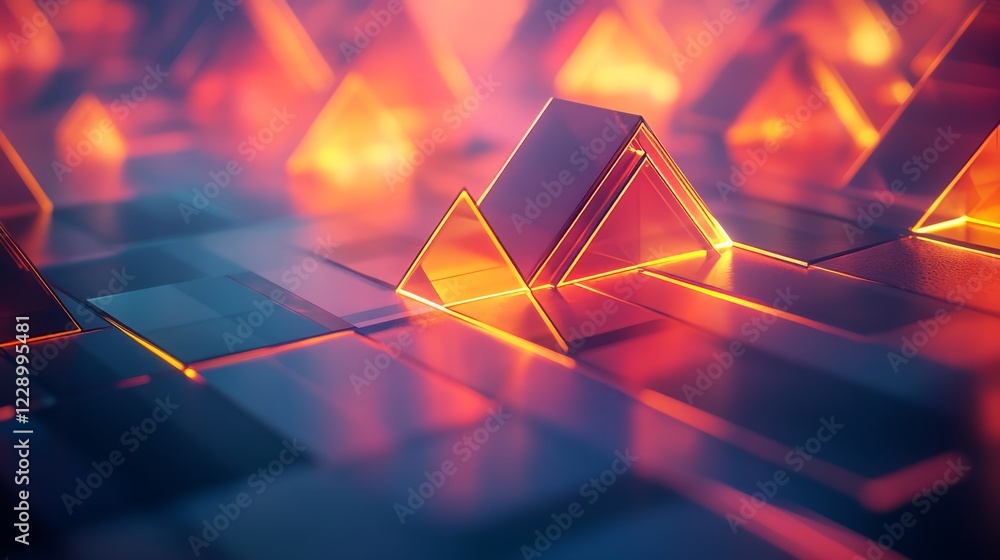 Poster abstract composition glowing with soft neon hues against a dynamic light background