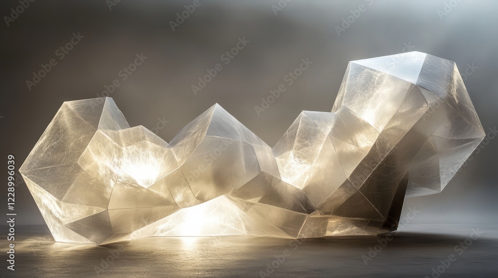 Poster abstract composition glowing with soft neon hues against a dynamic light background
