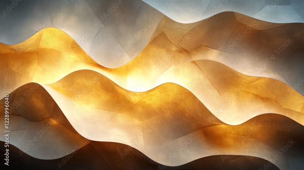 Poster abstract composition glowing with soft neon hues against a dynamic light background