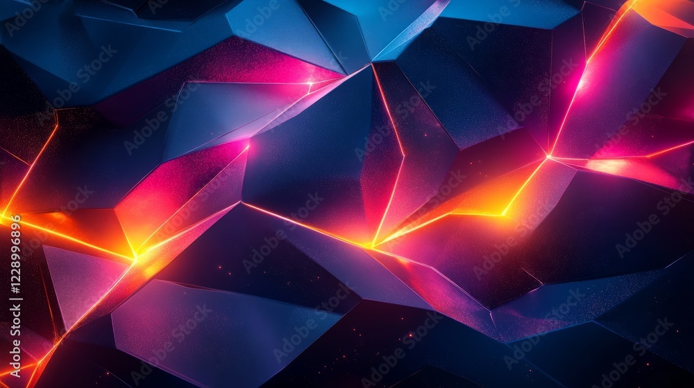 Poster abstract composition glowing with soft neon hues against a dynamic light background