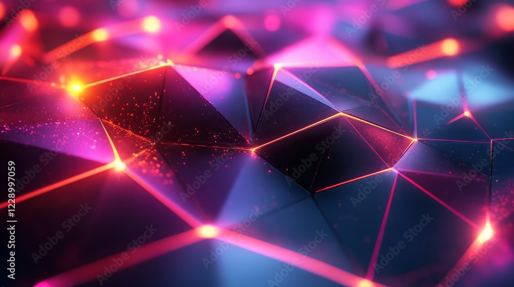 Poster abstract composition glowing with soft neon hues against a dynamic light background