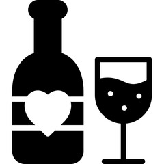 wine icon illustration design with solid