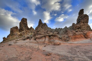 Fototapeta premium Los Roques de Garcia, Las Cañadas, Teide National Park, Tenerife, Canary Islands, Spain, Europe