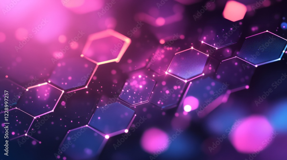 Poster abstract composition glowing with soft neon hues against a dynamic light background