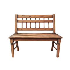 Fototapeta premium Rustic Wooden Bench with Slatted Back and Tapered Legs