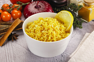 Indian cuisine lemon basmati rice